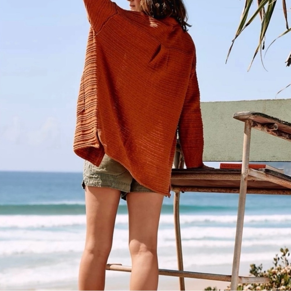 Free People Day Dreaming
Cardigan Sweater Cotton Knit
Slouchy Dad Casual Rust M - Picture 3 of 10